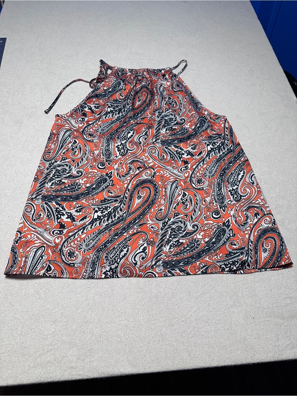 Ann Taylor Paisley Halter Tank in Orange and Black - Picture 11 of 11
